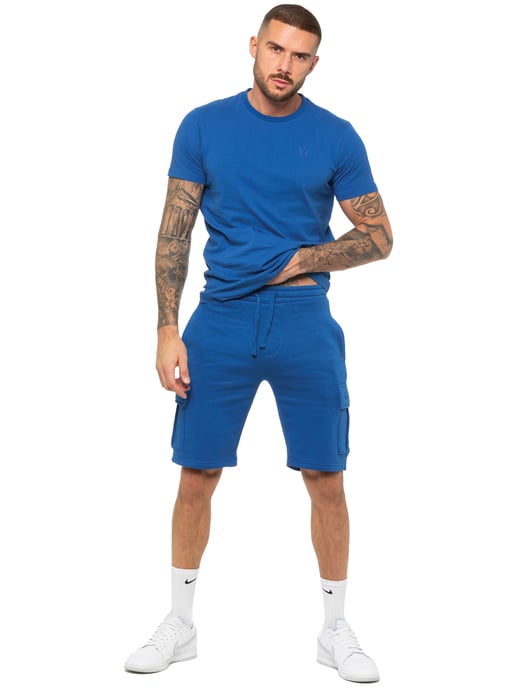 Enzo | Conjunto de chándal con camiseta y pantalón corto para hombre - Azul - Image 1