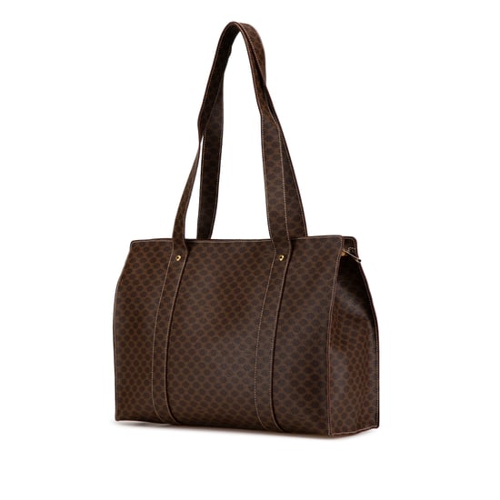 Vintage Celine Macadam Coated Canvas Tote Brown - Image 2