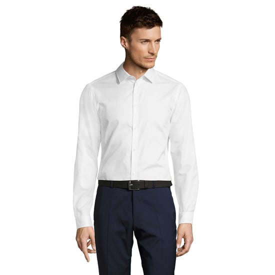 SOLS Mens Brody Herringbone Shirt (White) - Image 1