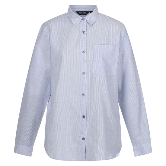 Regatta Womens/Ladies Primevere Striped Shirt (Hydrangea Blue)