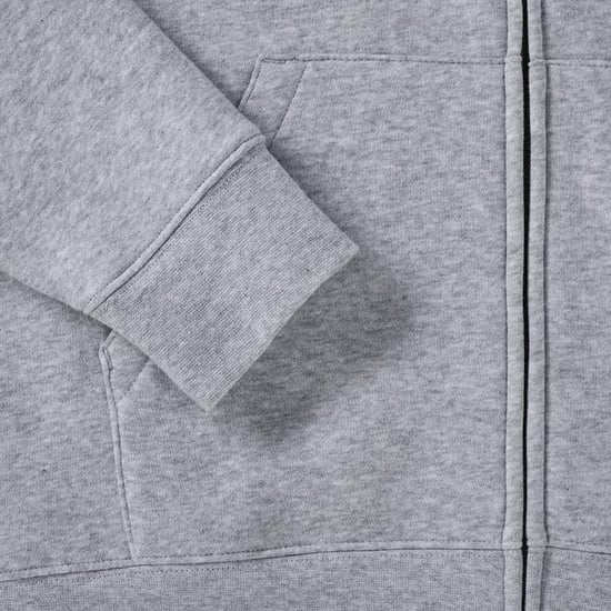 Russell Mens Authentic Full Zip Hooded Sweatshirt / Hoodie (Light Oxford) - Image 4