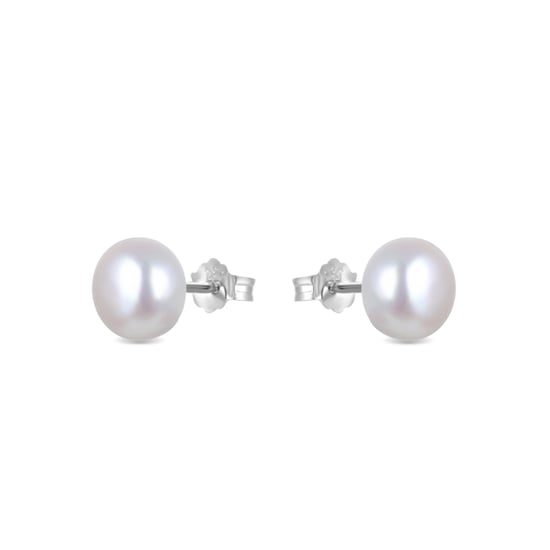 Pendientes Luxenter, básico de plata de ley 925 y perla blanca con acabado en baño de rodio - Image 2