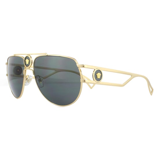 Gafas de sol unisex doradas y grises Aviador Versace - Image 2