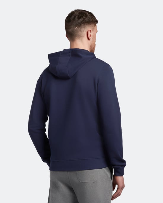 Lyle & Scott Zip Through Hoodie in Navy - Image 3