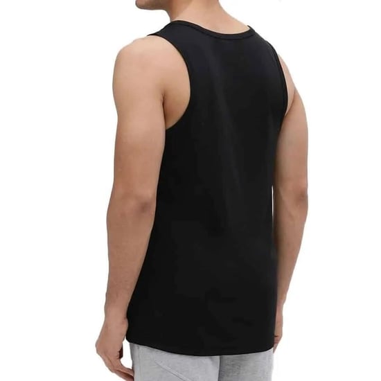 Camiseta sin mangas negra con logo bordado de Nike para hombre - Image 2