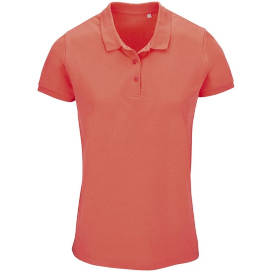 SOLS Womens/Ladies Planet Piqué Organic Polo Shirt (Pop Orange) - Image 1
