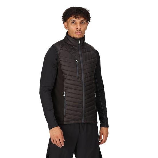 Regatta Mens Navigate Quilted Hybrid Gilet (Black/Seal Grey) - Image 3