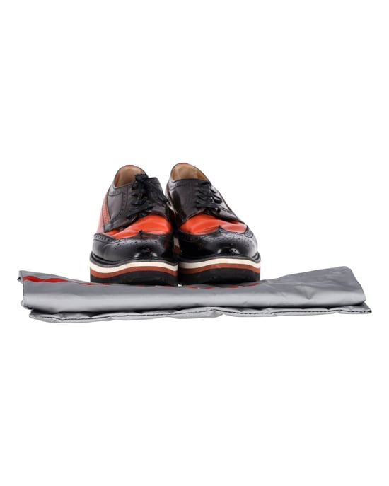 Prada Flatform Derby Brogue Lace Up in Black Leather - Image 2