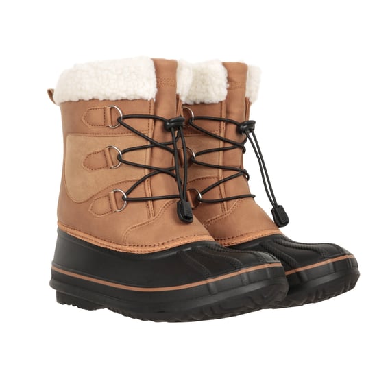 Mountain Warehouse Childrens/Kids Adaptive Lace Up Snow Boots (Tan) - Image 3