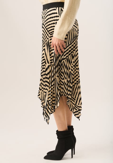 Falda midi plisada con dobladillo asimétrico - Image 3