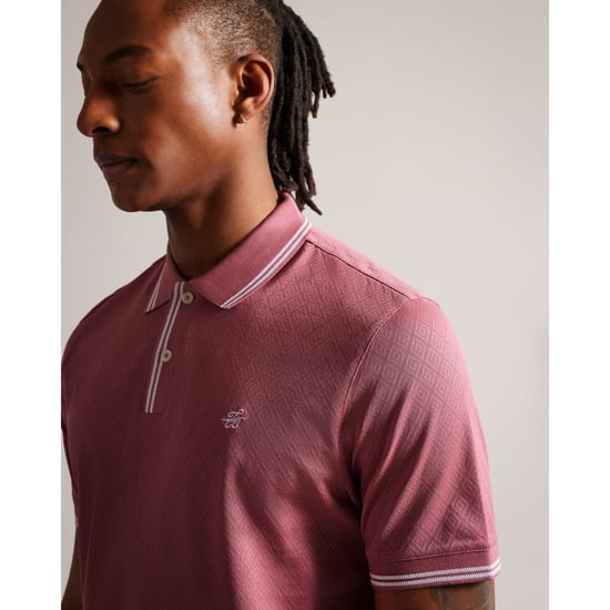 Men's Ted Baker Zeiter Slim Soft Touch Polo in Pink
