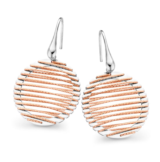 Orphelia 'Zelia' Women's 925 Sterling Silver Drop Earrings - Silver/Rose ZO-7180 - Image 1
