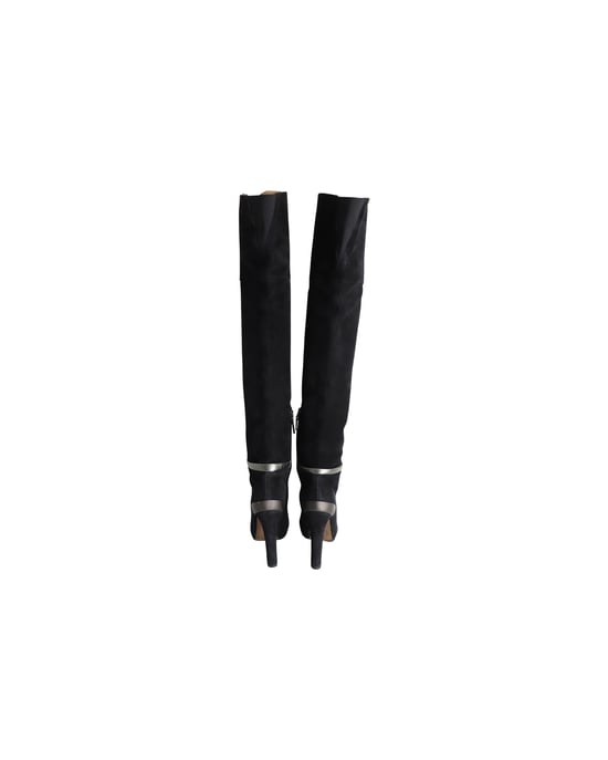 Fendi Over-the-Knee Heeled Boots in Black Suede - Image 4