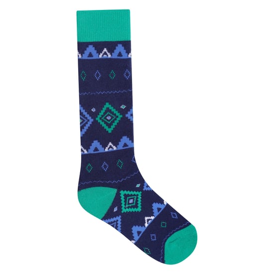 Dare 2B Childrens/Kids Fair Isle Ski Socks (Vivid Green/Moonlight Denim) - Image 1