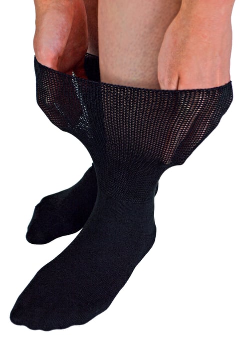 Calcetines de bambú extra anchos para edemas | Dr.Socks | Hombres y mujeres | Calcetines para pies hinchados tobillos piernas y diabéticos - Negro - Image 1
