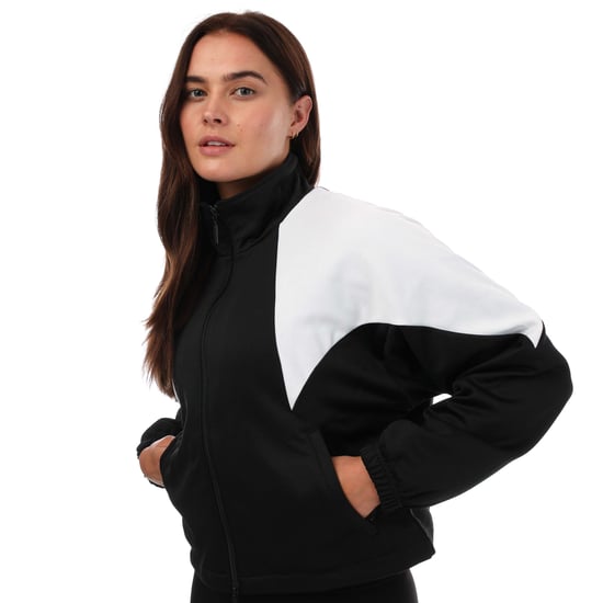 Women's adidas Originals Large Logo Track Top in Black-White
