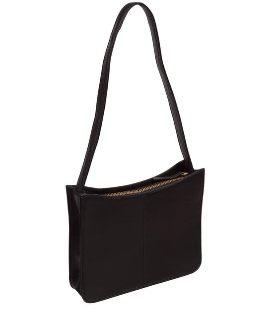 'Ava' Black Leather Grab Bag