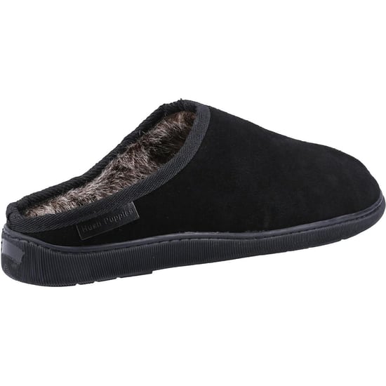 Hush Puppies Mens Ashton Suede Slippers (Black) - Image 2