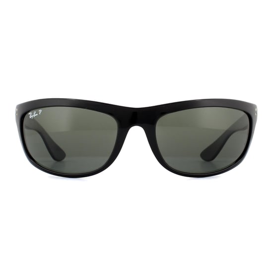 Ray-Ban Wrap Unisex Black Green Polarized Sunglasses