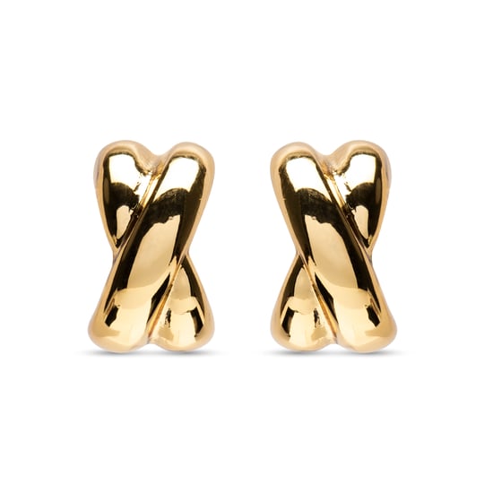 Luxenter earrings with omega kuvuca clasp in 18 carat yellow gold finish