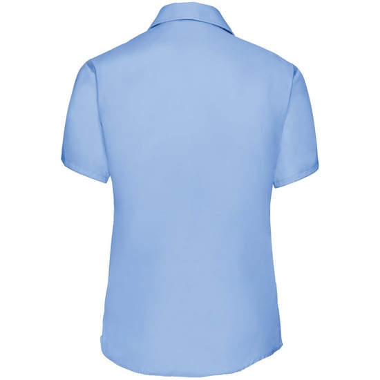 Russell Collection Ladies/Womens Short Sleeve Ultimate Non-Iron Shirt (Bright Sky) - Image 2