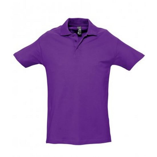 SOLS Mens Spring II Short Sleeve Heavyweight Polo Shirt (Dark Purple) - Image 1
