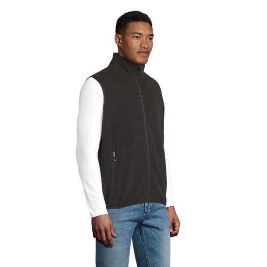 SOLS Unisex Adult Factor Fleece Zipped Body Warmer (Black) - Image 3