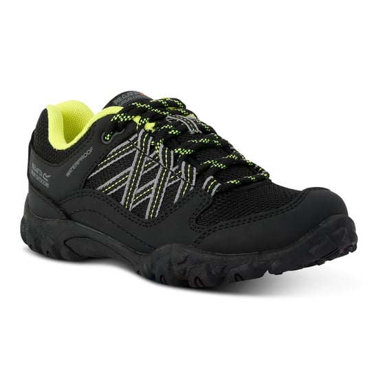 Regatta Childrens/Kids Edgepoint Waterproof Walking Shoes (Black/Lime Punch) - Image 2