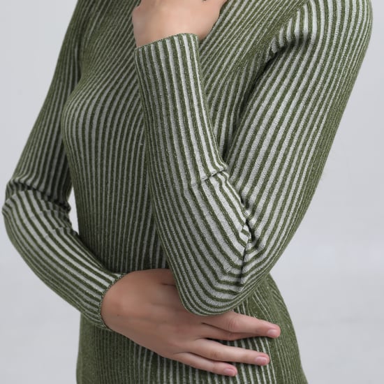 Asymmetrical short dress in ribbed knit - Image 5