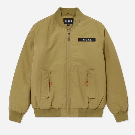 Nice Long Sleeve Zip Up Light Brown Mens Meru Bomber Jacket 211 1 01 10 0336