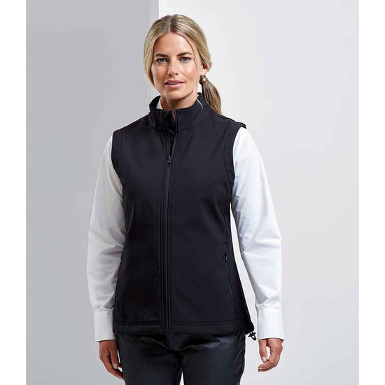 Premier Womens/Ladies Windchecker Gilet (Black) - Image 2