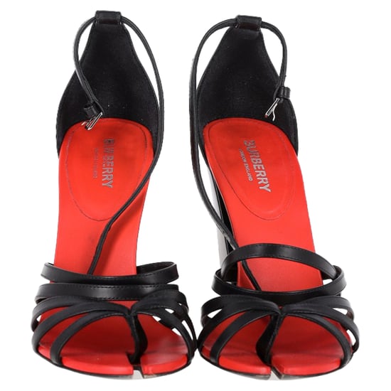 Burberry Hove Chunky Heel Thong Sandals in Black Cow Leather - Image 2