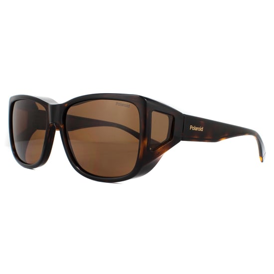 Gafas de sol polarizadas unisex Polaroid Suncovers Wrap Havana Brown Copper - Image 2