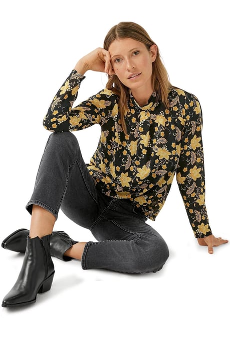 High Neck Floral Blouse