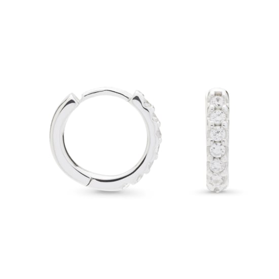 Pendientes de Aros Luxenter, leofcar de plata de ley 925 y circonita brillante con acabado en baño de rodio - Image 1