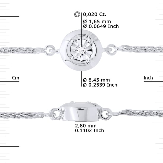 Diamond Bracelet Solitaire 0.02 0.50 Cts Cts Illusion White Gold