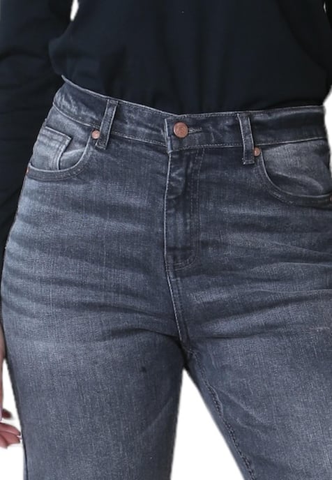 Vaqueros de cintura alta y pierna ancha MYT para mujer en negro - Image 4