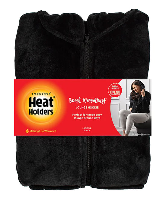 Heat Holders - Sudadera con capucha Soul Warming Soft Fleece Lounge para mujer - Negra - Image 2