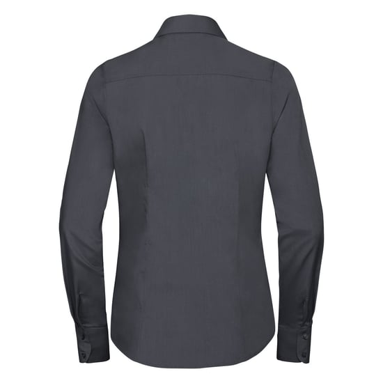 Russell Collection Womens/Ladies Polycotton Slim Long-Sleeved Shirt (Convoy Grey) - Image 2