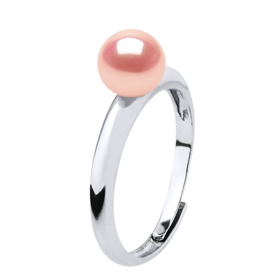 Rush Ring Adjustable Freshwater Pearl Round 6-7 mm Rose 925