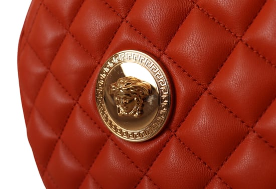 Bolso cruzado redondo Medusa de cuero napa rojo para mujer de Versace - Image 5