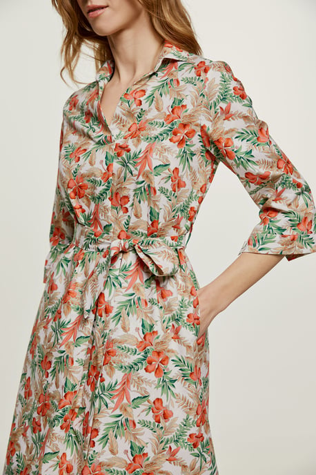 Vestido midi estilo popelín estampado - Image 4