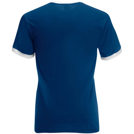 Fruit Of The Loom Mens Ringer Short Sleeve T-Shirt (Navy/White) - Image 2