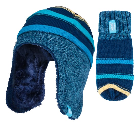 Calentadores - Niños Niños Invierno Cálido Forro Polar Térmico Gorro y Manoplas Set con orejeras - CCM2P4 - Image 1