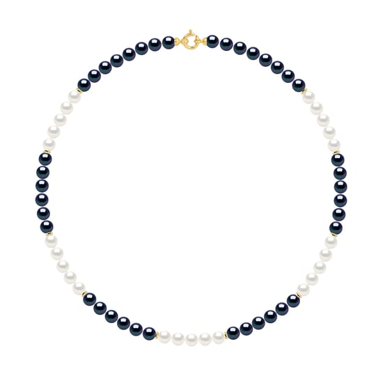Necklace - Row of Real Cultured Freshwater Pearls Round 6-7 mm - Image 1