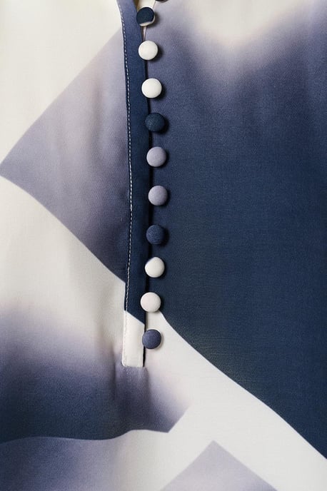 Denzel Print Jurk Navy / Wit