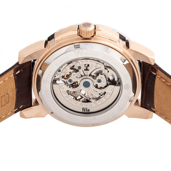 Reloj Automático Esqueleto de Cuero Reign Philippe - Image 4