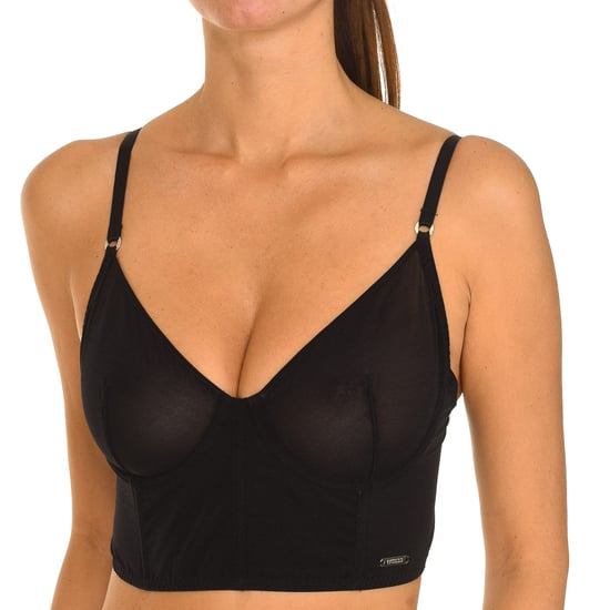 Women's Bustier bra with underwire and microtulle fabric O0BC19KA5J0