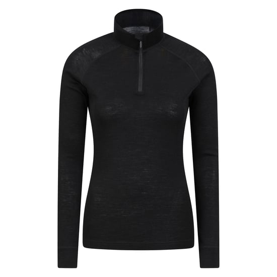 Mountain Warehouse Womens/Ladies Merino Wool Zip Neck Thermal Top (Black)