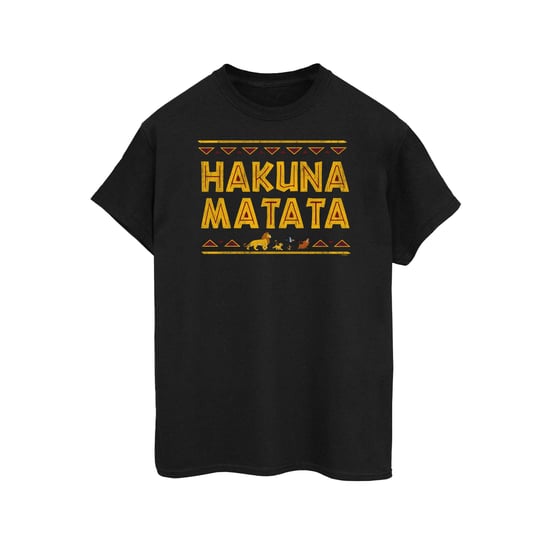 Disney Womens/Ladies The Lion King Hakuna Matata Cotton Boyfriend T-Shirt (Black)